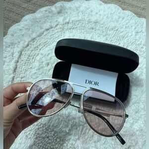 Dior Silver Tone / Pink Oblique DiorEssential Pilot Sunglasses